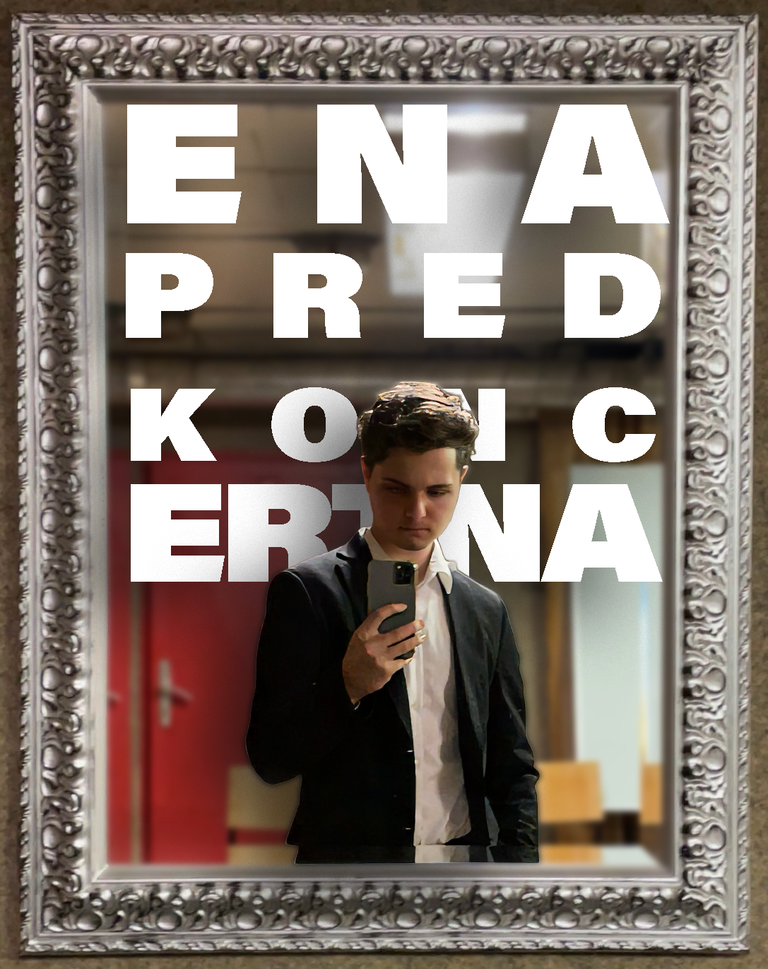 Gal Gros — portrait poster in an ornate mirror frame