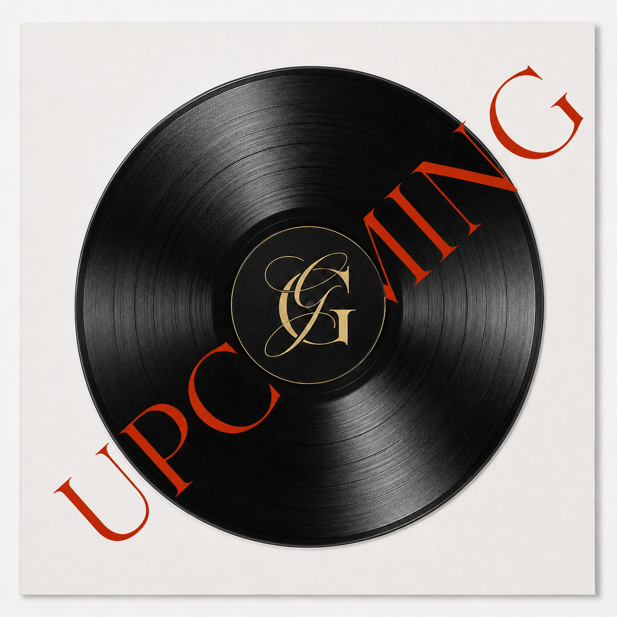 Upcoming album artwork — black vinyl with the gold GG monogram